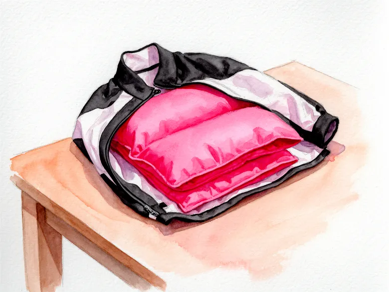 Akvarel af Hövding airbag-krave